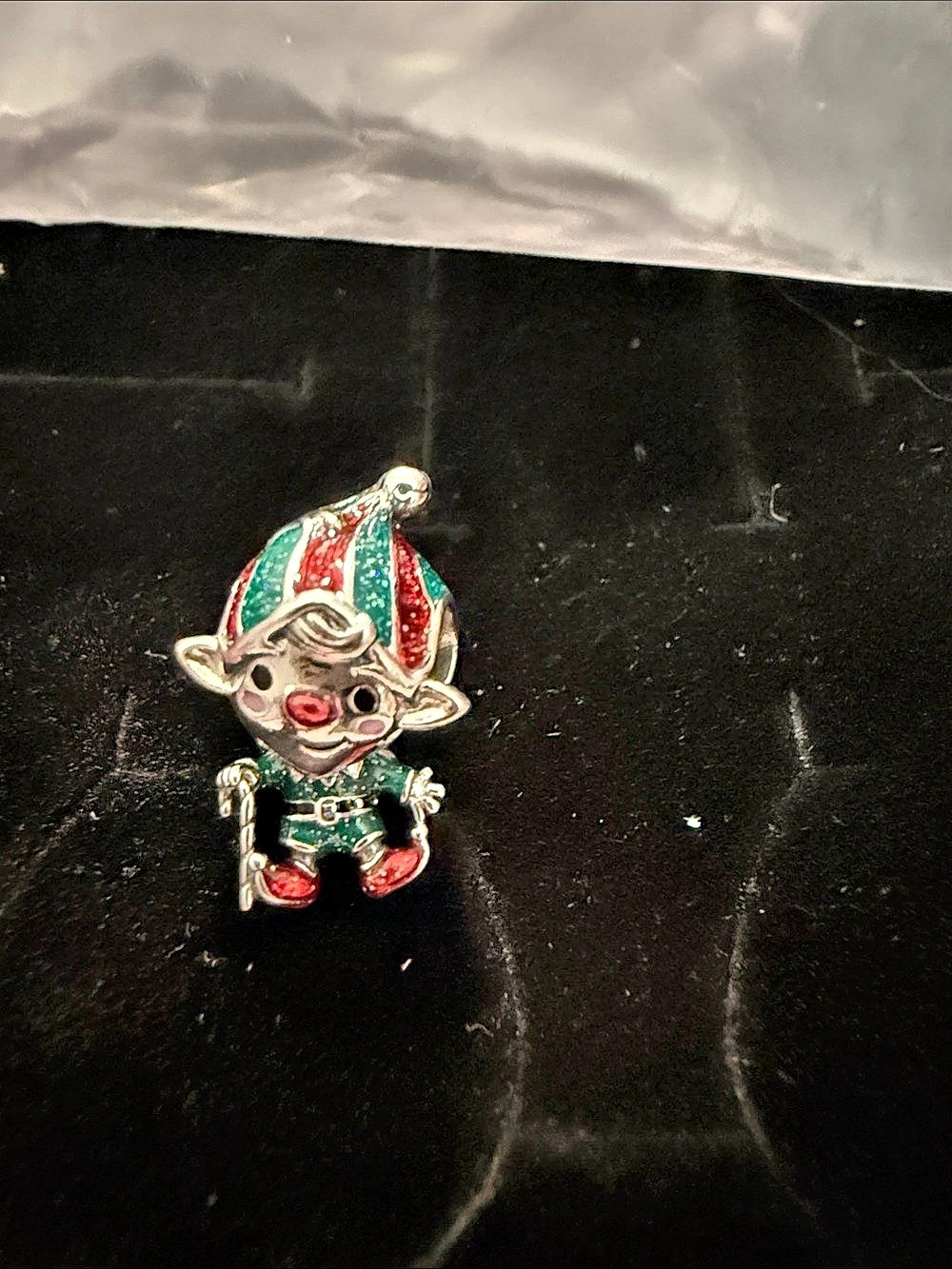 Pandora Elf Brooch Enamel in Red & Green NWT
